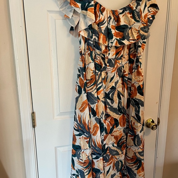 Women Plus Size Bohemian Floral Summer Tropical Vacation Midi Dress 18W & 20W - Picture 7 of 9